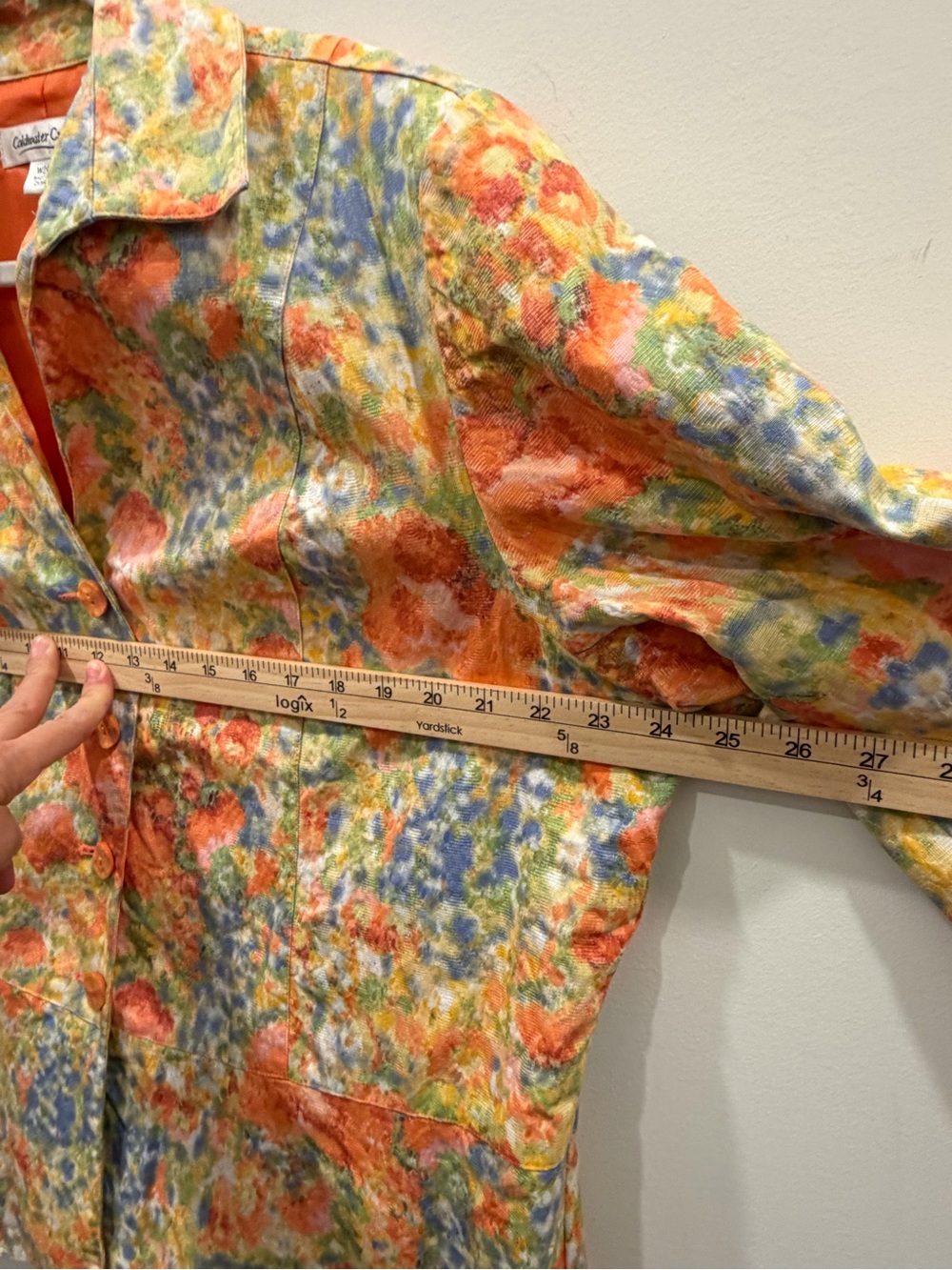 Coldwater Creek Multicolor Floral-Print butter yellow Button-Down Jacket blazer - Picture 9 of 13
